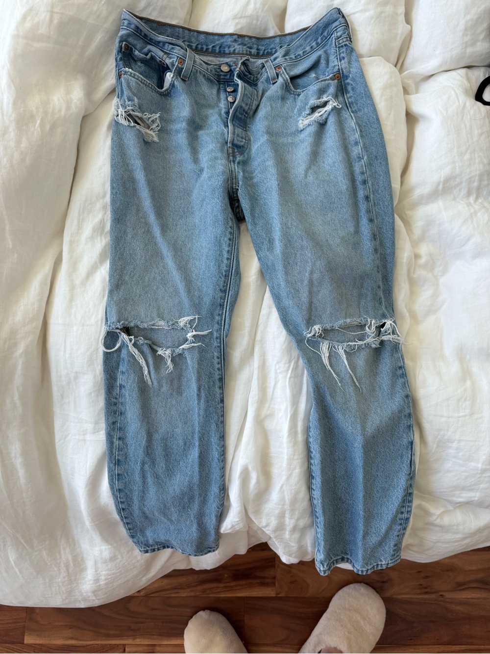 Levi 501s Light Distressed Women's Jeans